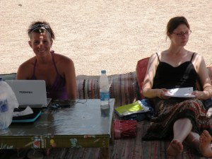 DSCN7082 Taking field notes at the Red Sea in 2010.