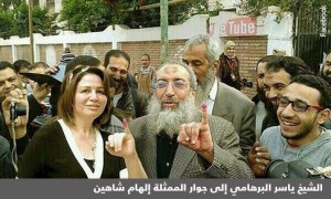 This widely circulated image juxtaposing actress Ilham Shaheen with a salafi Sheykh is a fake--but that's all the more reason for analyzing it.